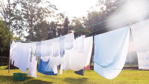 Clothes drying on a clothes line