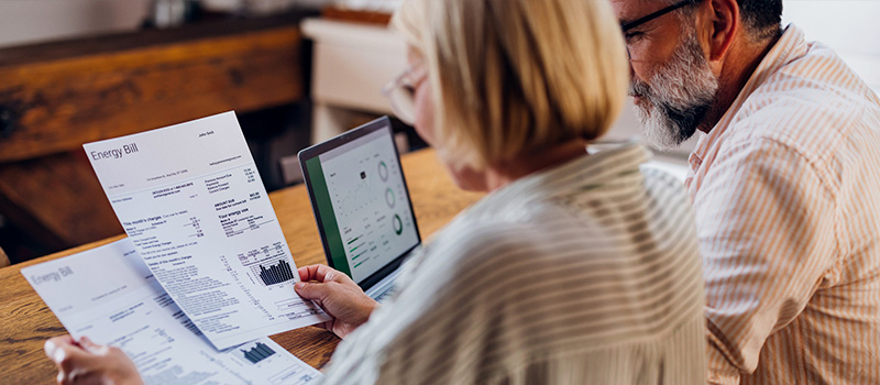 Couple looking at energy bill